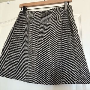 LOFT Black and White A-Line Skirt